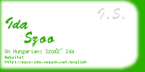 ida szoo business card